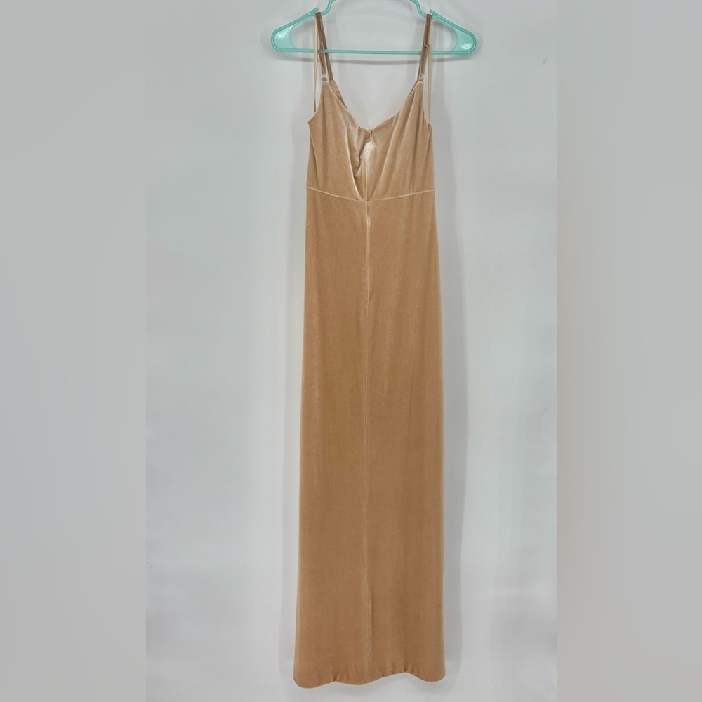 Revelry Skye Velvet Bridesmaid Dress Champagne Gold - Picture 4 of 11